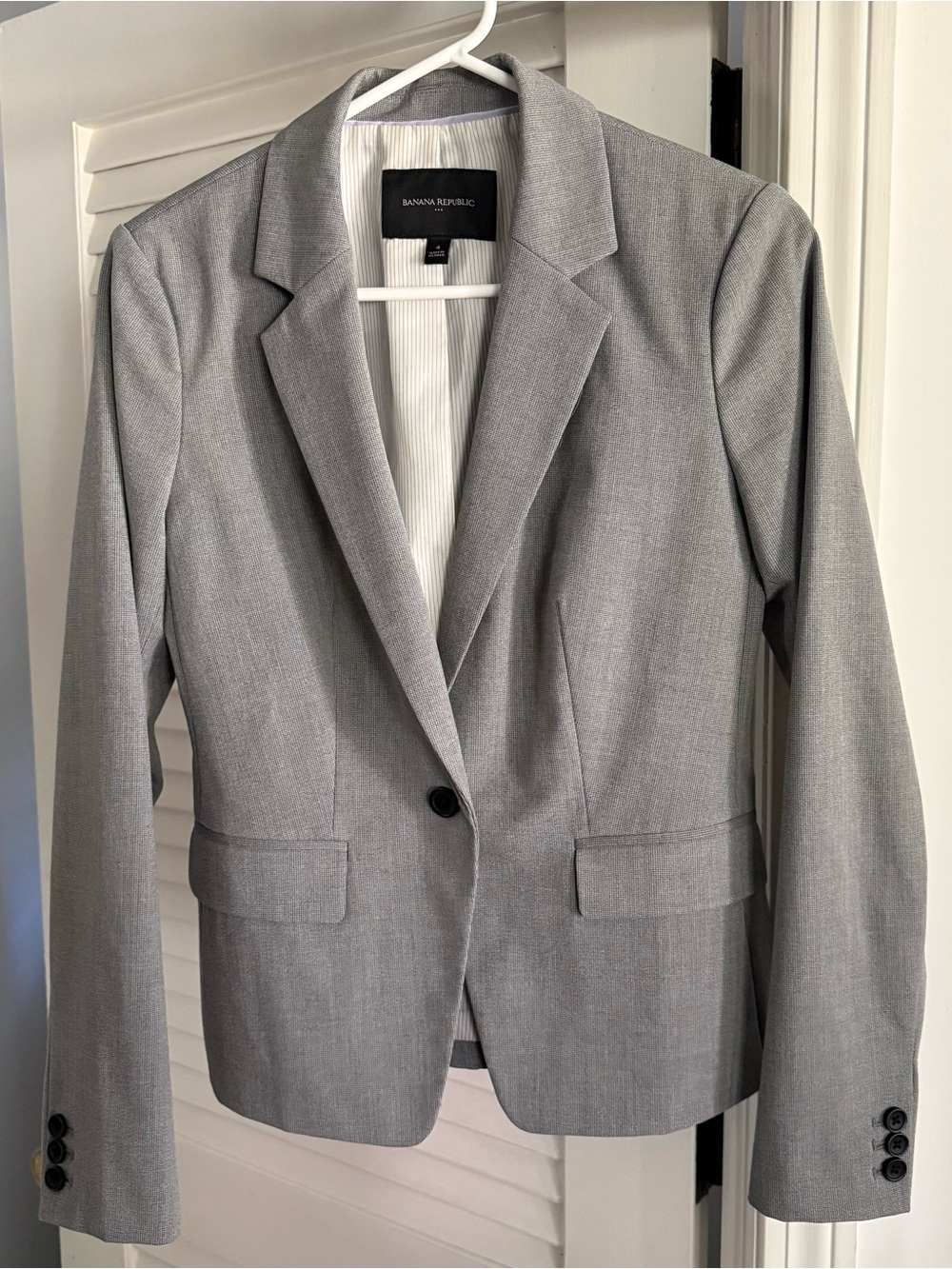 Banana Republic Gray Single-Button Tailored Blazer